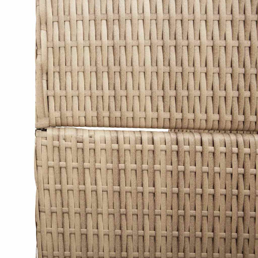 Room Divider Beige 195 x 200 cm Poly Rattan