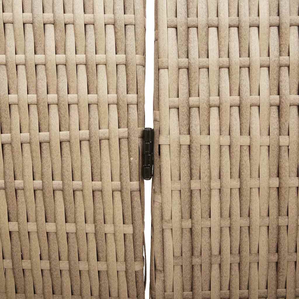 Room Divider Beige 195 x 200 cm Poly Rattan