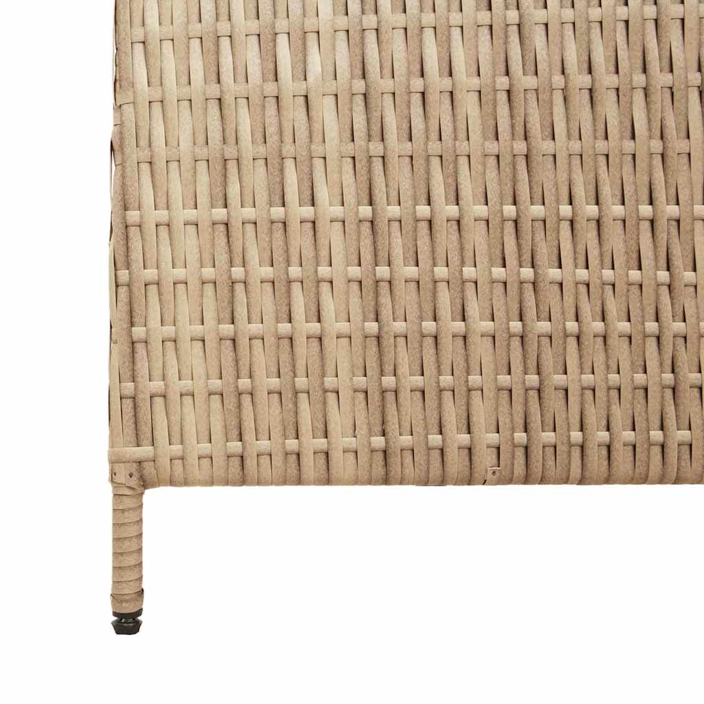 Room Divider Beige 195 x 200 cm Poly Rattan