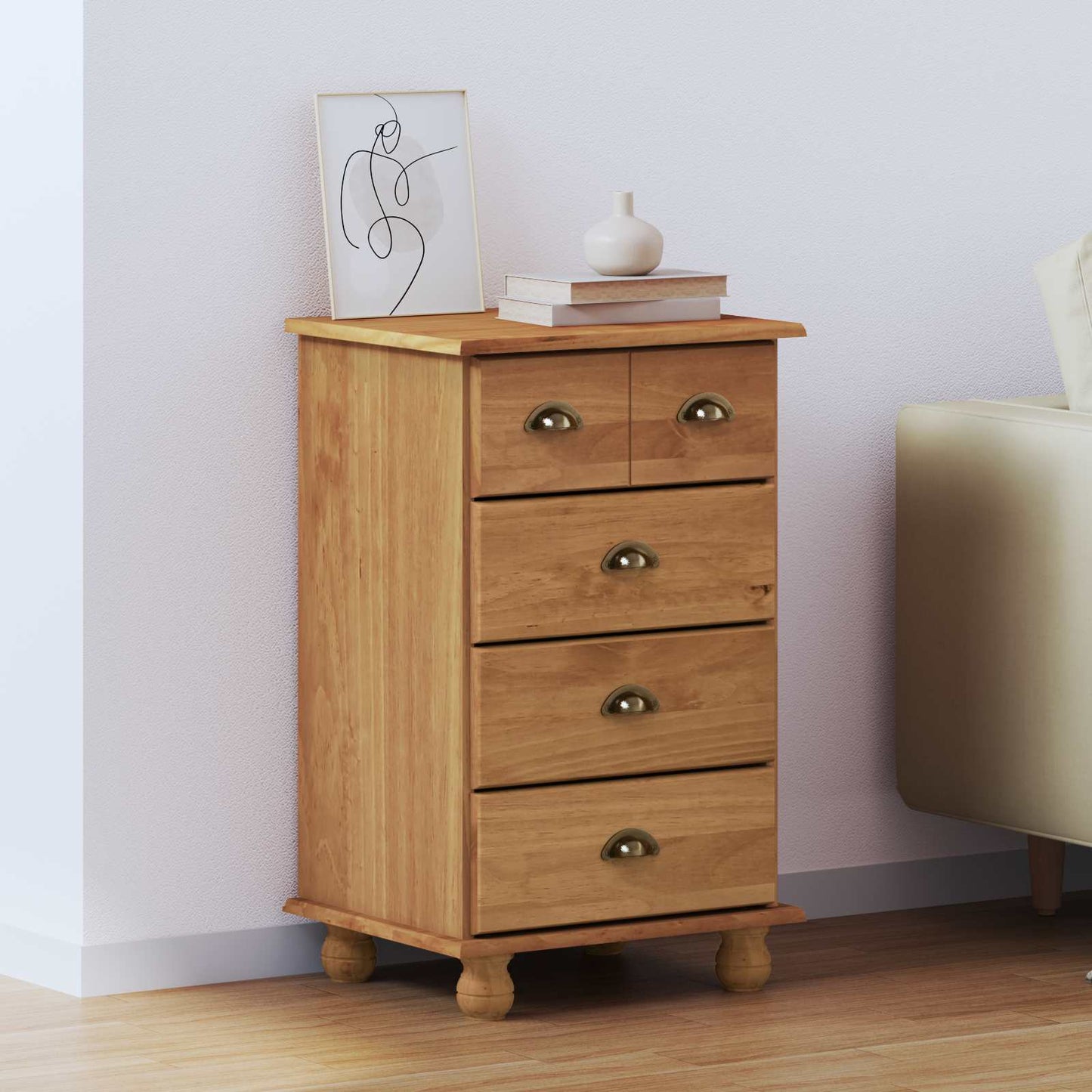 Chest of Drawer 5-Drawer ASKIM Brown 48.5 x 40 x 79 cm