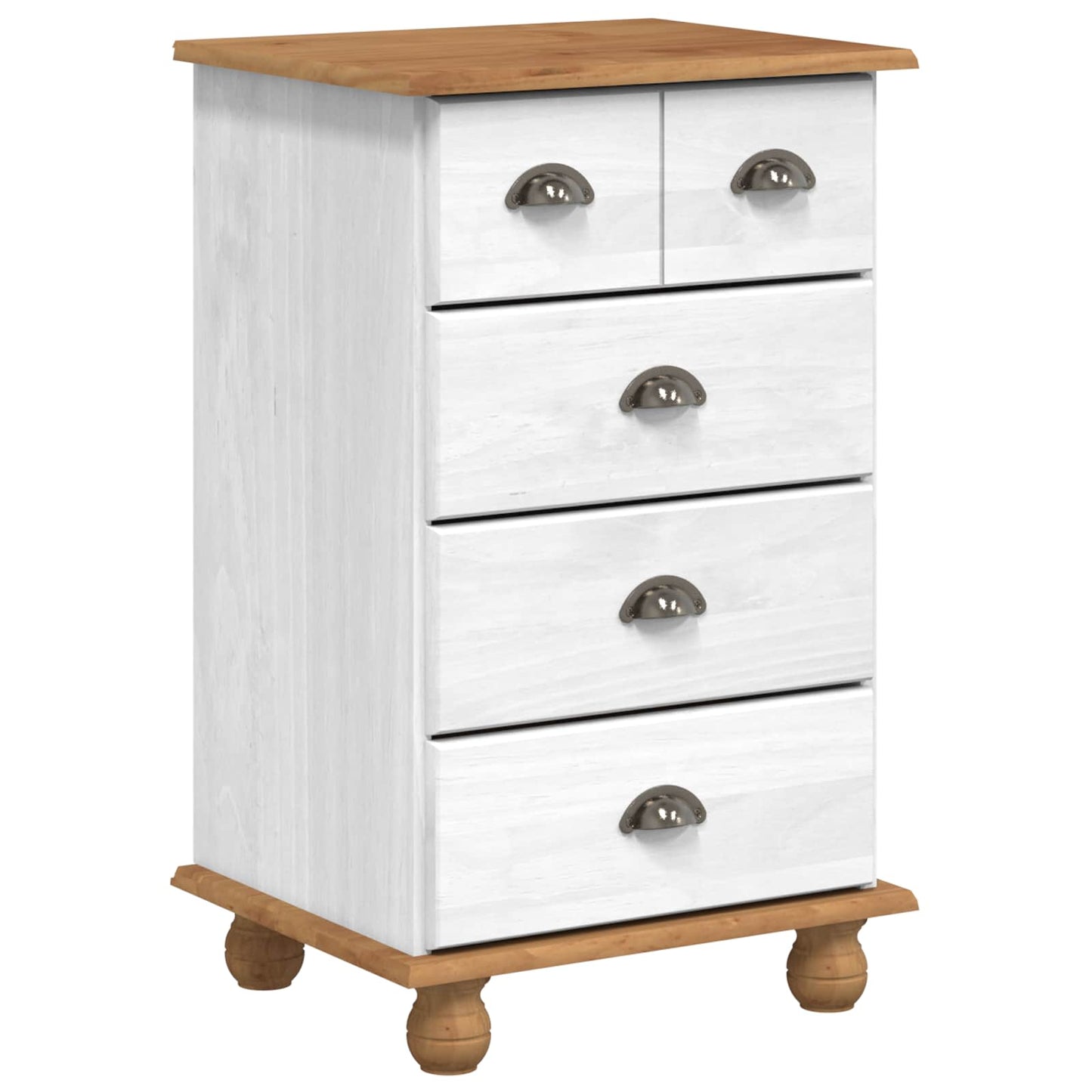 Chest of Drawer ASKIM White 45.8 x 40 x 79 cm Solid Pine Wood