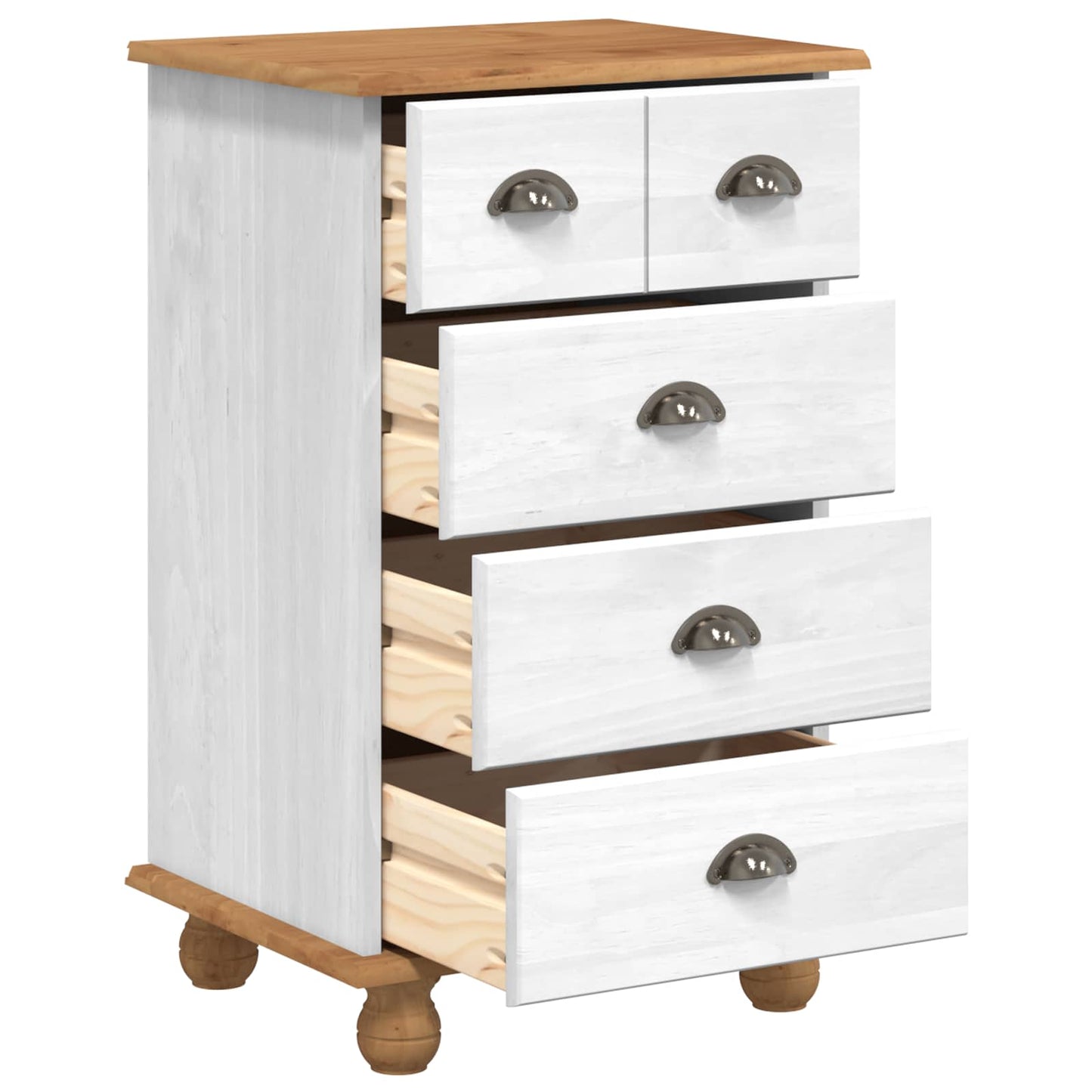 Chest of Drawer ASKIM White 45.8 x 40 x 79 cm Solid Pine Wood