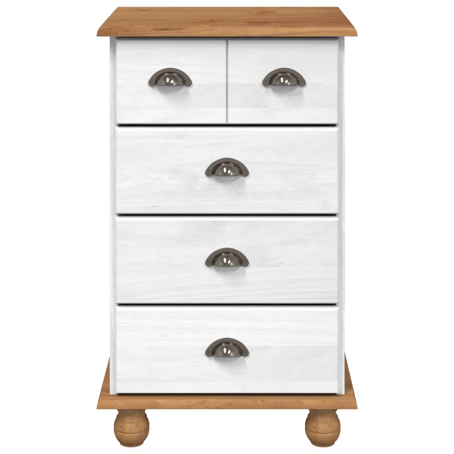 Chest of Drawer ASKIM White 45.8 x 40 x 79 cm Solid Pine Wood