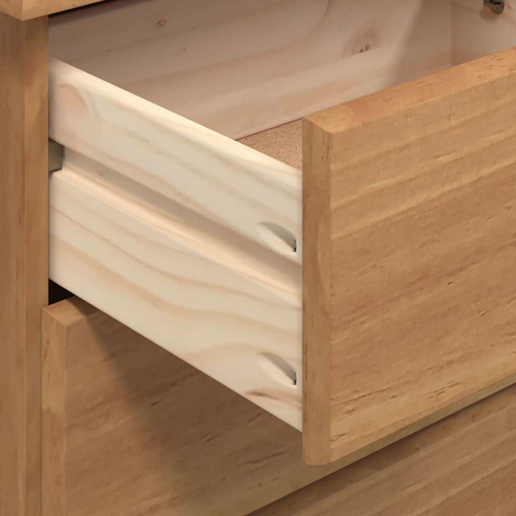 Chest of Drawer ASKIM Brown 91 x 40 x 95.5 cm Solid Pine Wood