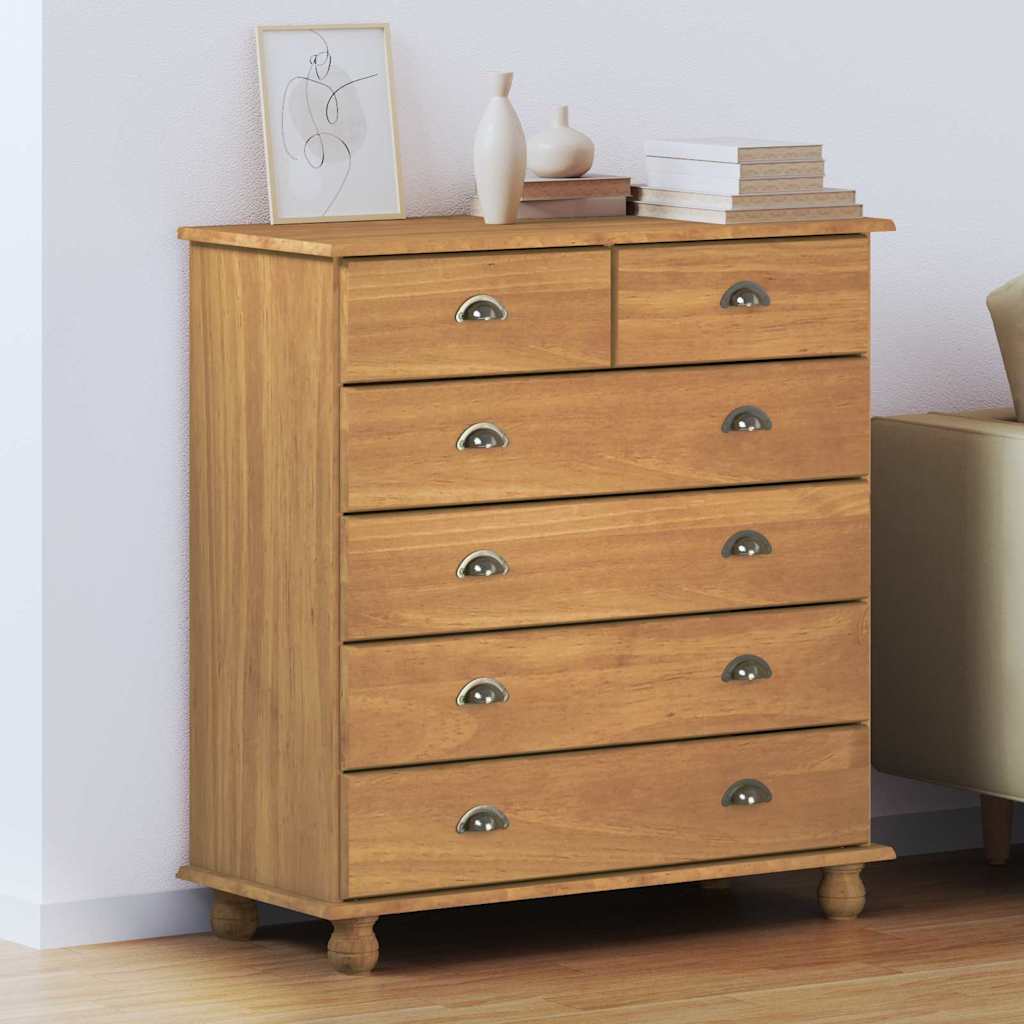 Chest of Drawer ASKIM Brown 91 x 40 x 95.5 cm Solid Pine Wood