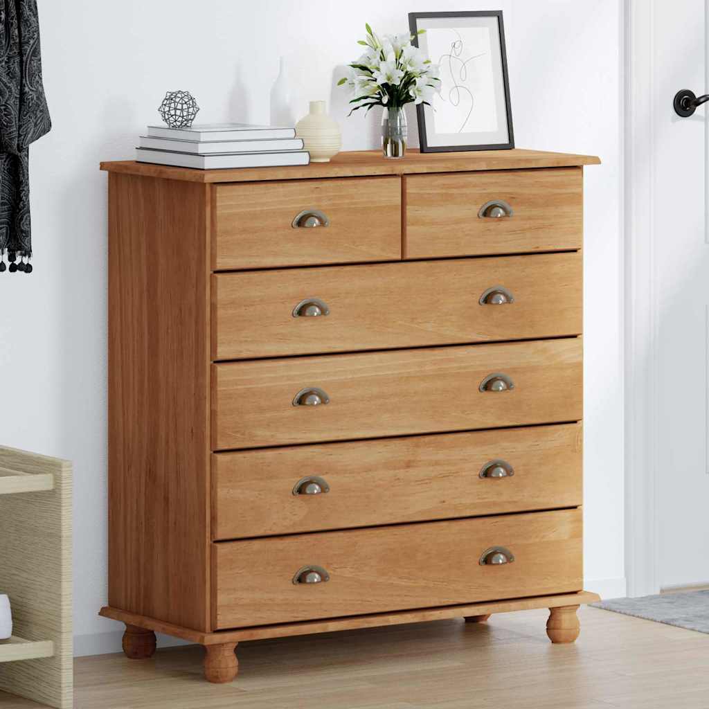 Chest of Drawer ASKIM Brown 91 x 40 x 95.5 cm Solid Pine Wood