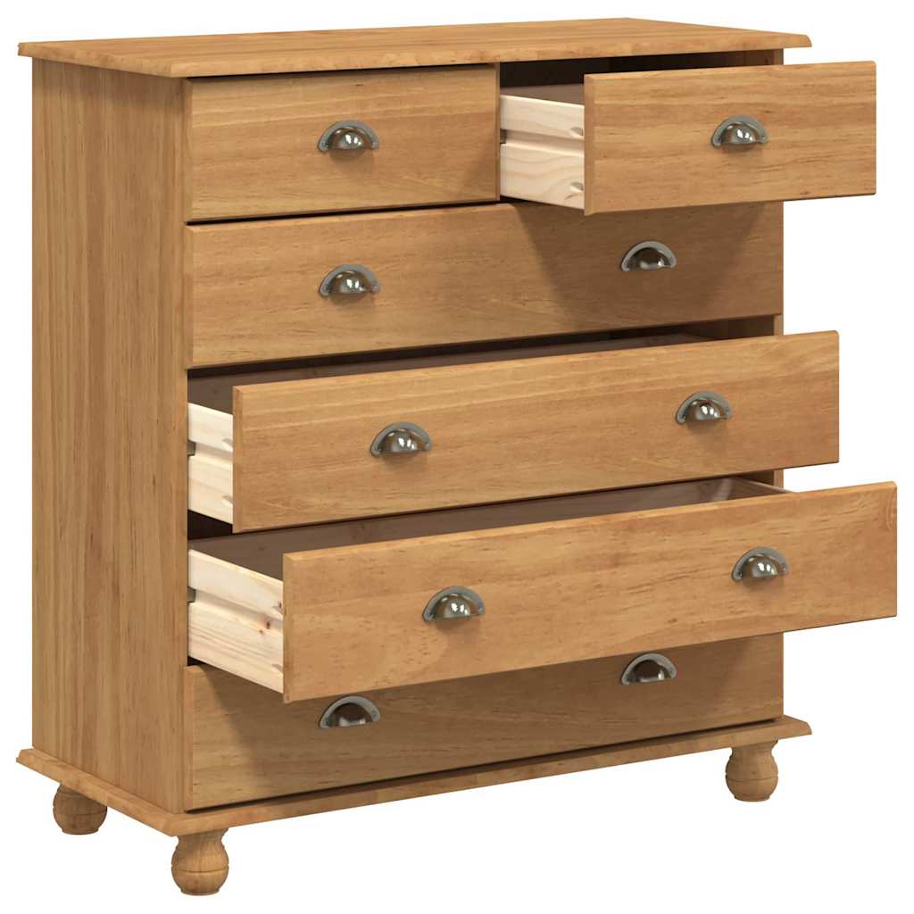 Chest of Drawer ASKIM Brown 91 x 40 x 95.5 cm Solid Pine Wood