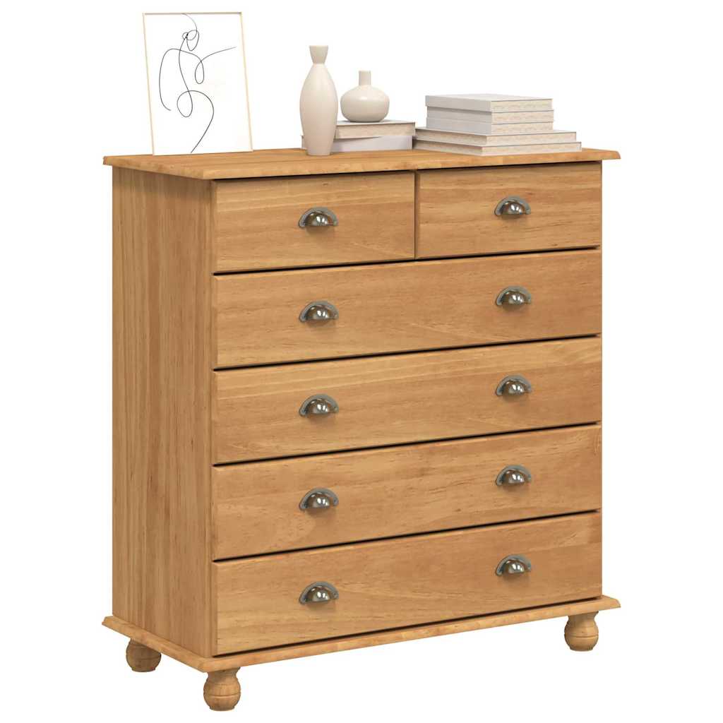Chest of Drawer ASKIM Brown 91 x 40 x 95.5 cm Solid Pine Wood