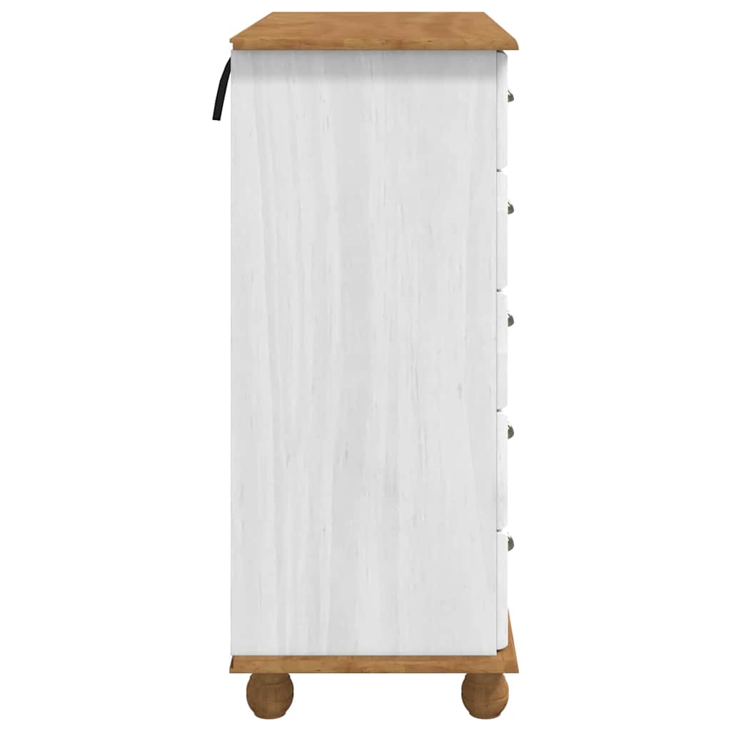 Chest of Drawer ASKIM White 91 x 40 x 95.5 cm Solid Pine Wood