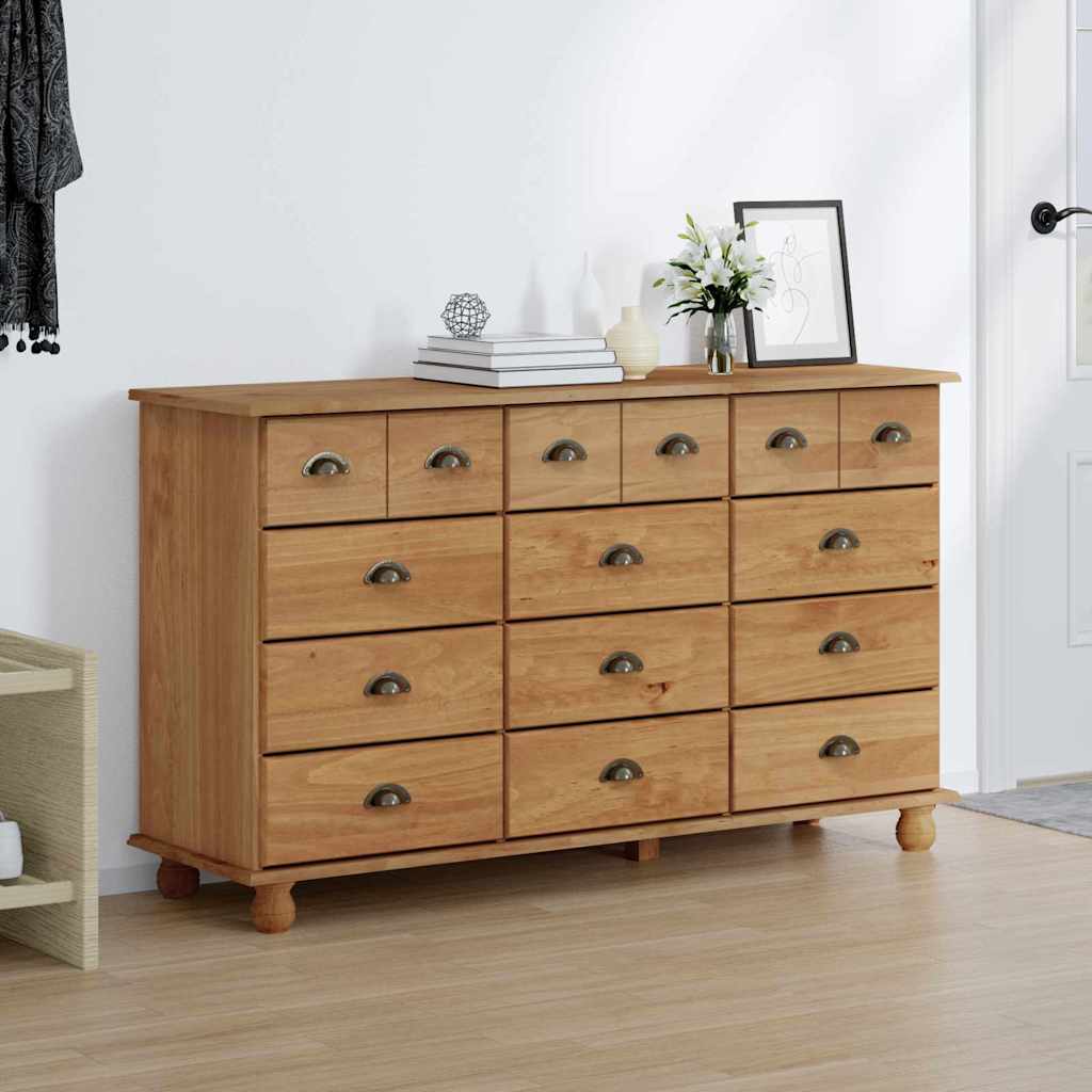Chest of Drawer ASKIM Brown 79 x 40 x 133.5 cm Solid Pine Wood