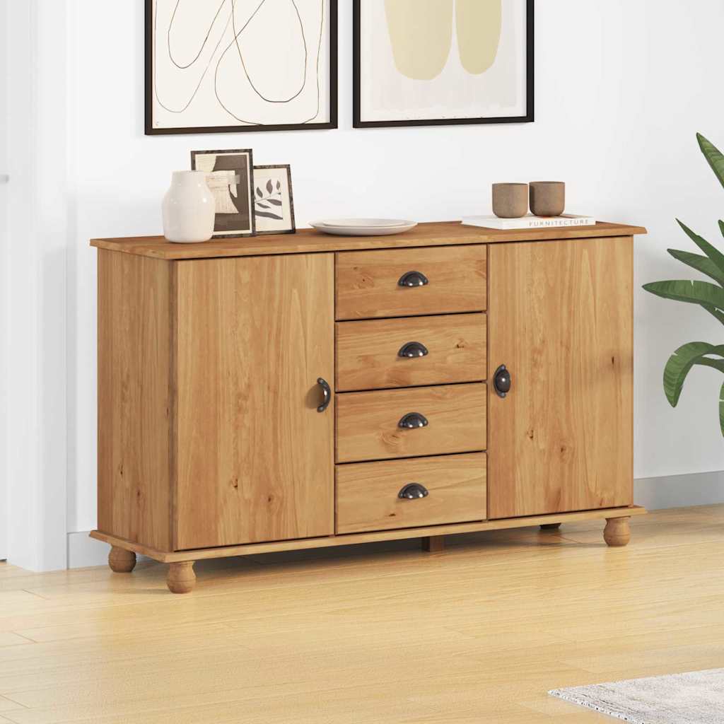 Sideboard with Drawer ASKIM 133.5 x 40 x 79 cm Solid pine wood