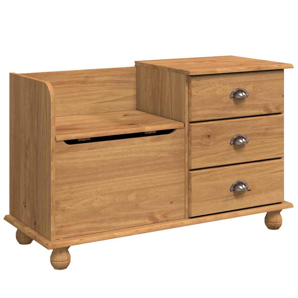 Storage Bench ASKIM Brown 100 x 39 x 62 cm Solid Pine Wood