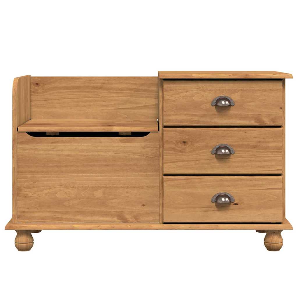 Storage Bench ASKIM Brown 100 x 39 x 62 cm Solid Pine Wood