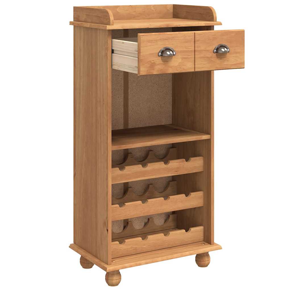 Wine Cabinet ASKIM Honey Wax 57 x 37 x 114 cm Solid Pine Wood