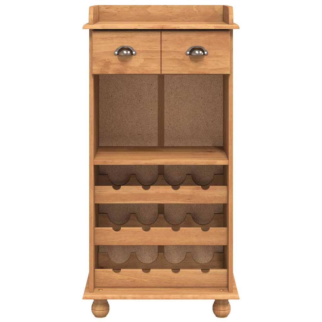 Wine Cabinet ASKIM Honey Wax 57 x 37 x 114 cm Solid Pine Wood