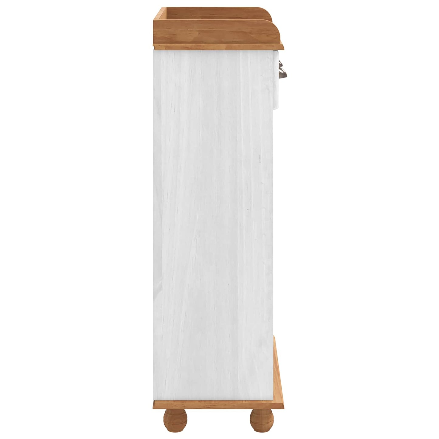 Wine Cabinet ASKIM White with Honey Top 57 x 37 x 114 cm