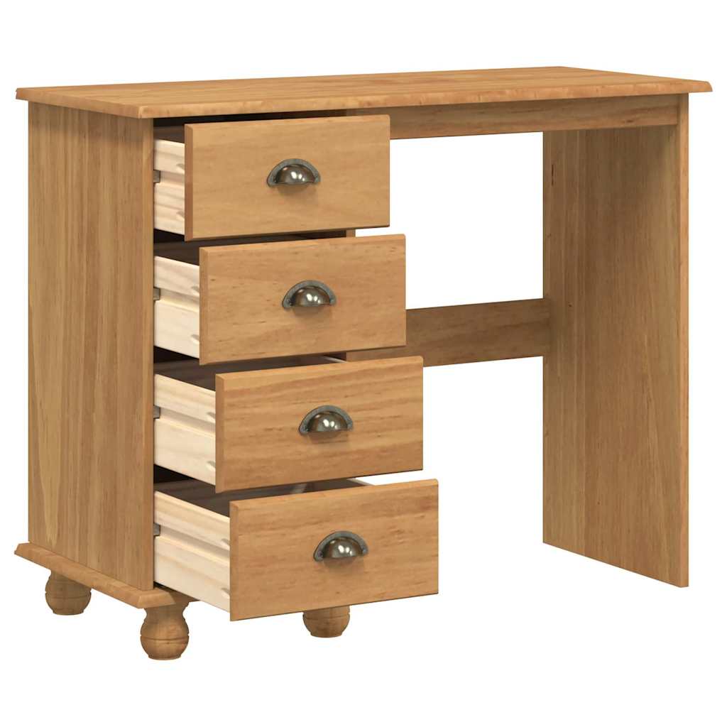 Writing Desk ASKIM Brown 95 x 40 x 75 cm Solid Pine Wood