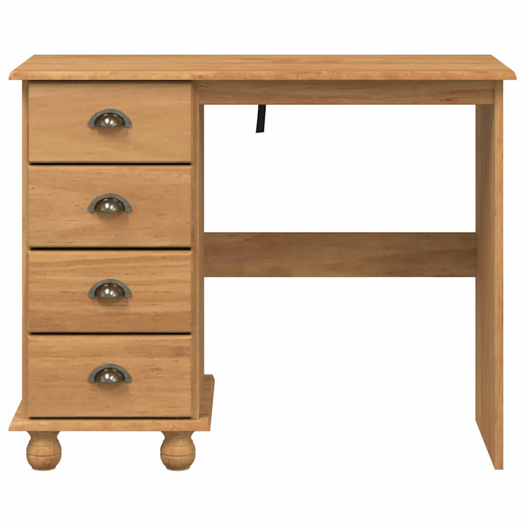 Writing Desk ASKIM Brown 95 x 40 x 75 cm Solid Pine Wood