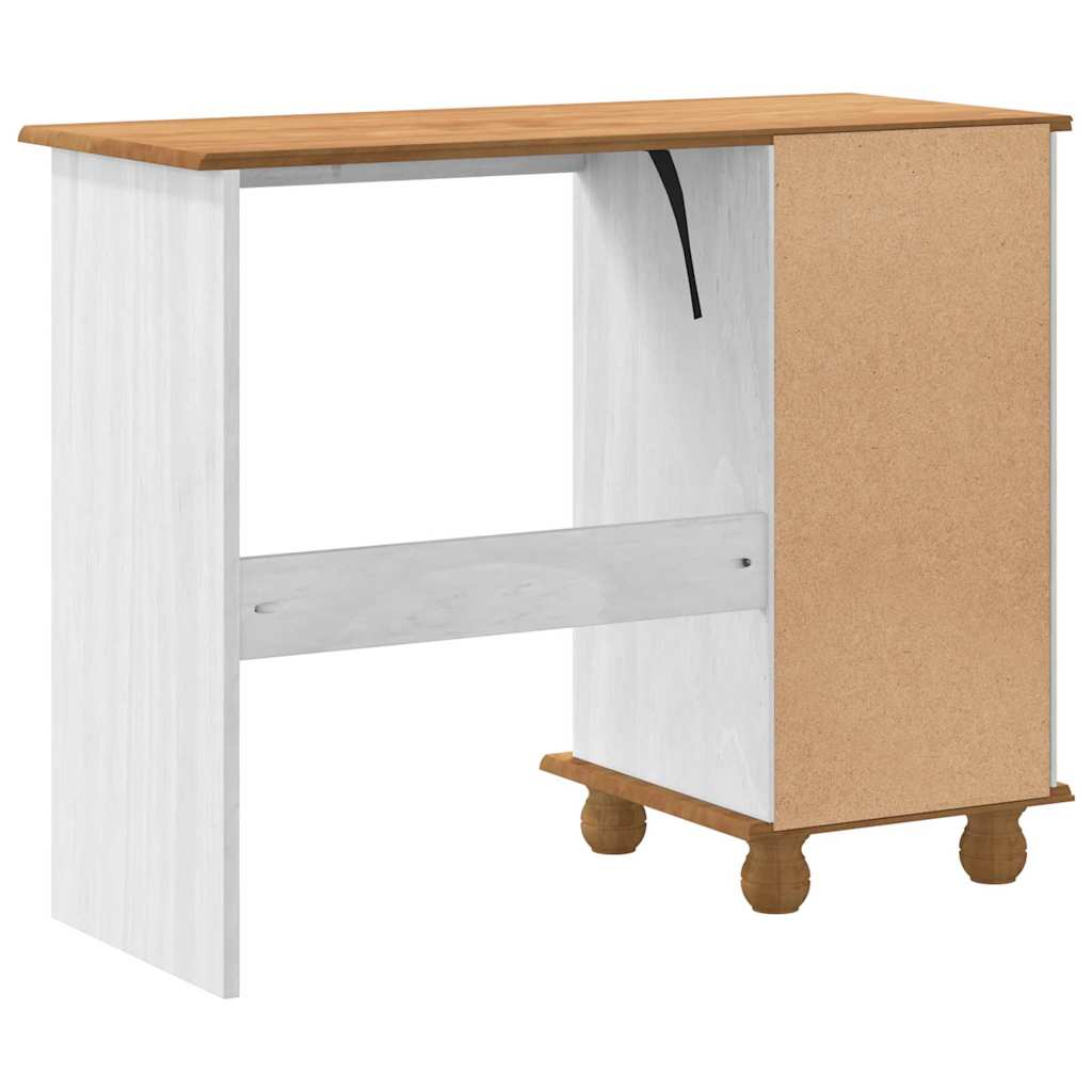 Writing Desk ASKIM White 95 x 40 x 75 cm Solid Pine Wood