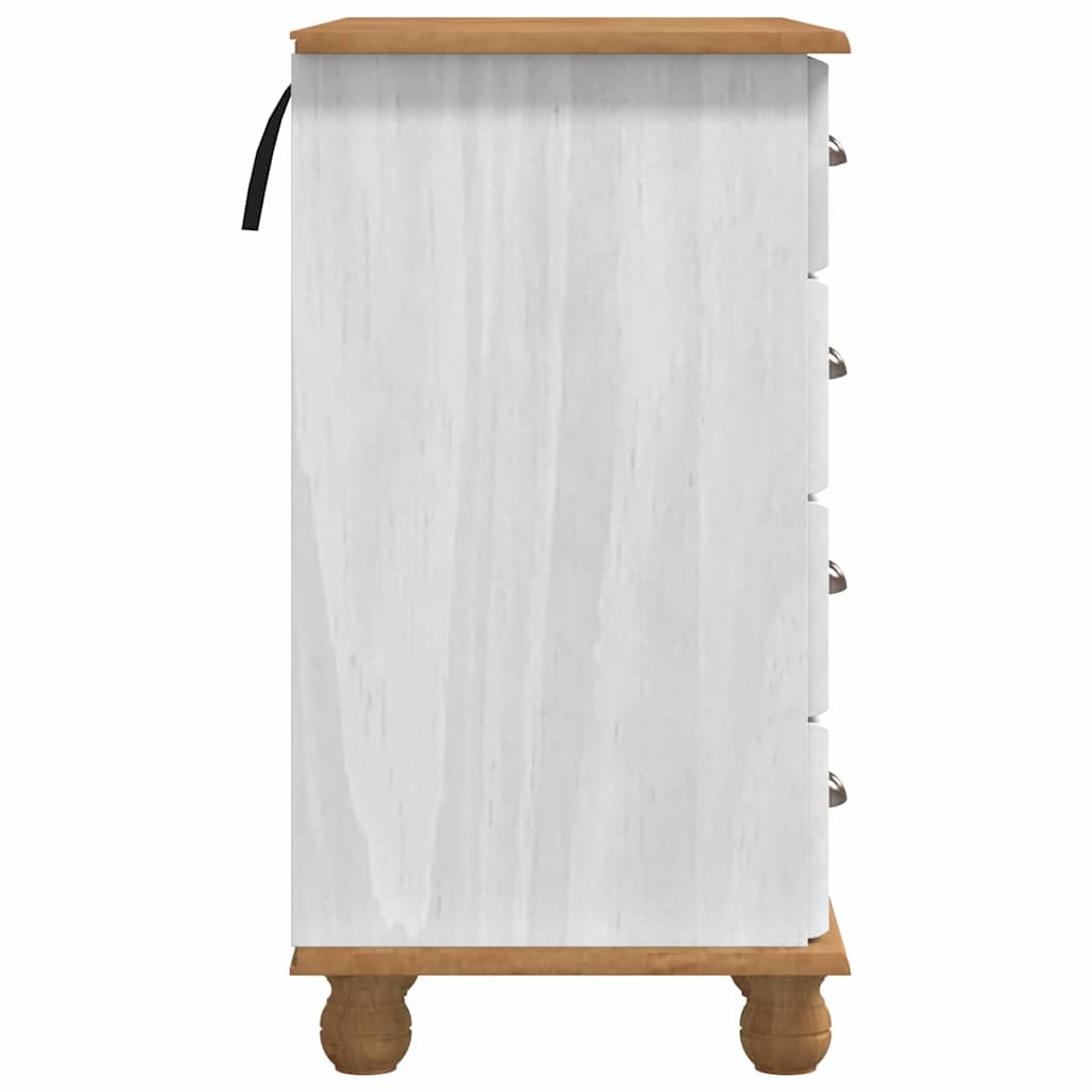 vidaXL Desk with Drawer White 95 x 40 x 75 cm Solid pine wood