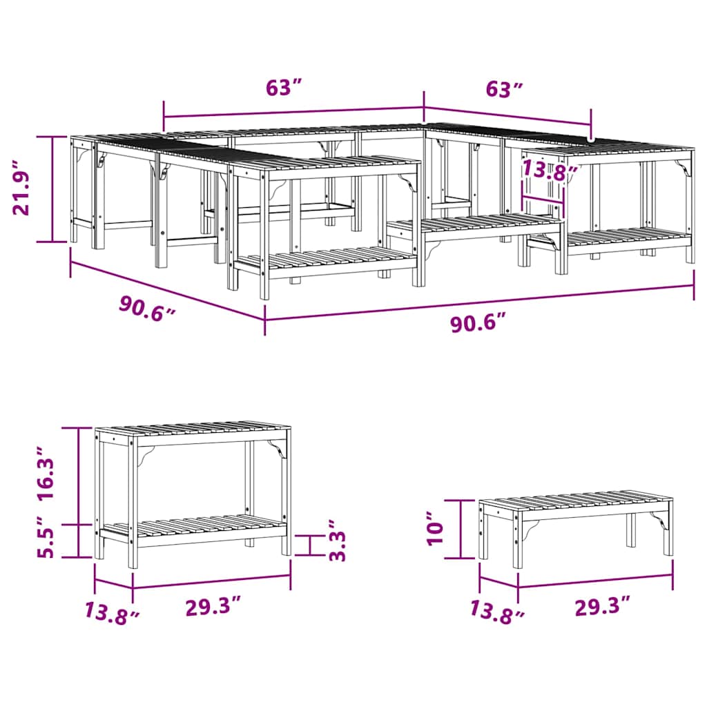 Hot Tub Surround Brown 230 x 230 cm Solid Acacia Wood