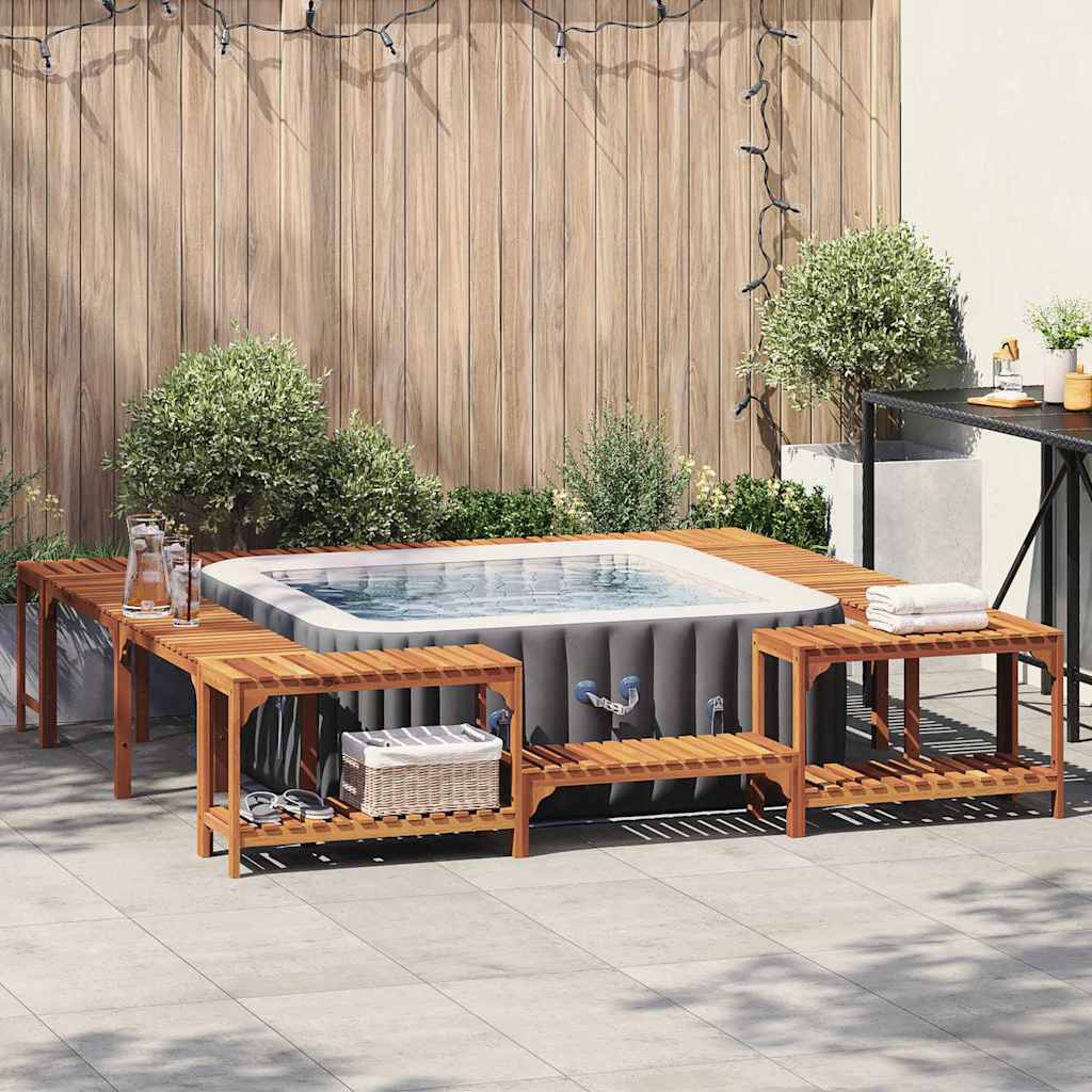 Hot Tub Surround Brown 255 x 255 x 55.5 cm Solid Acacia Wood