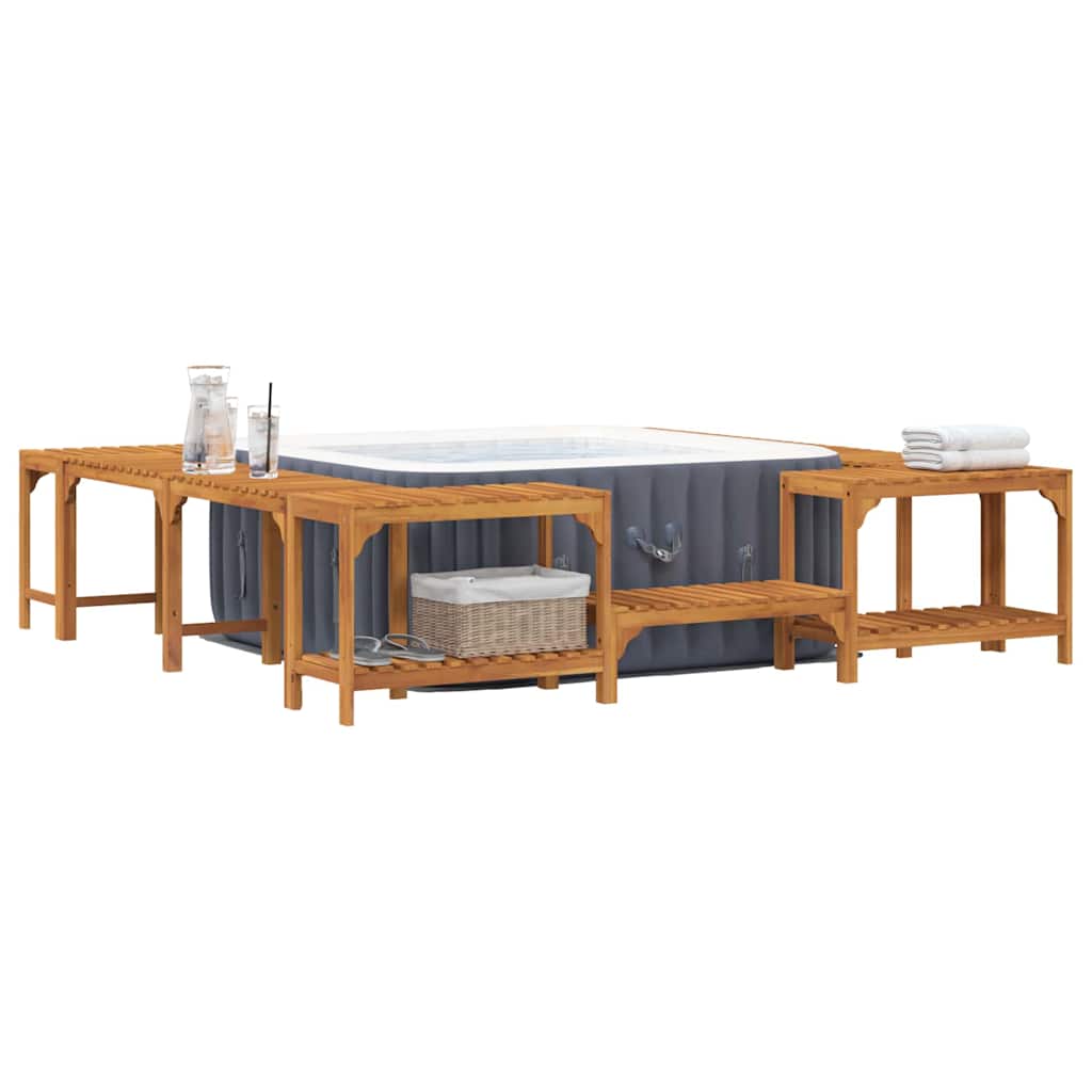 Hot Tub Surround Brown 255 x 255 x 55.5 cm Solid Acacia Wood