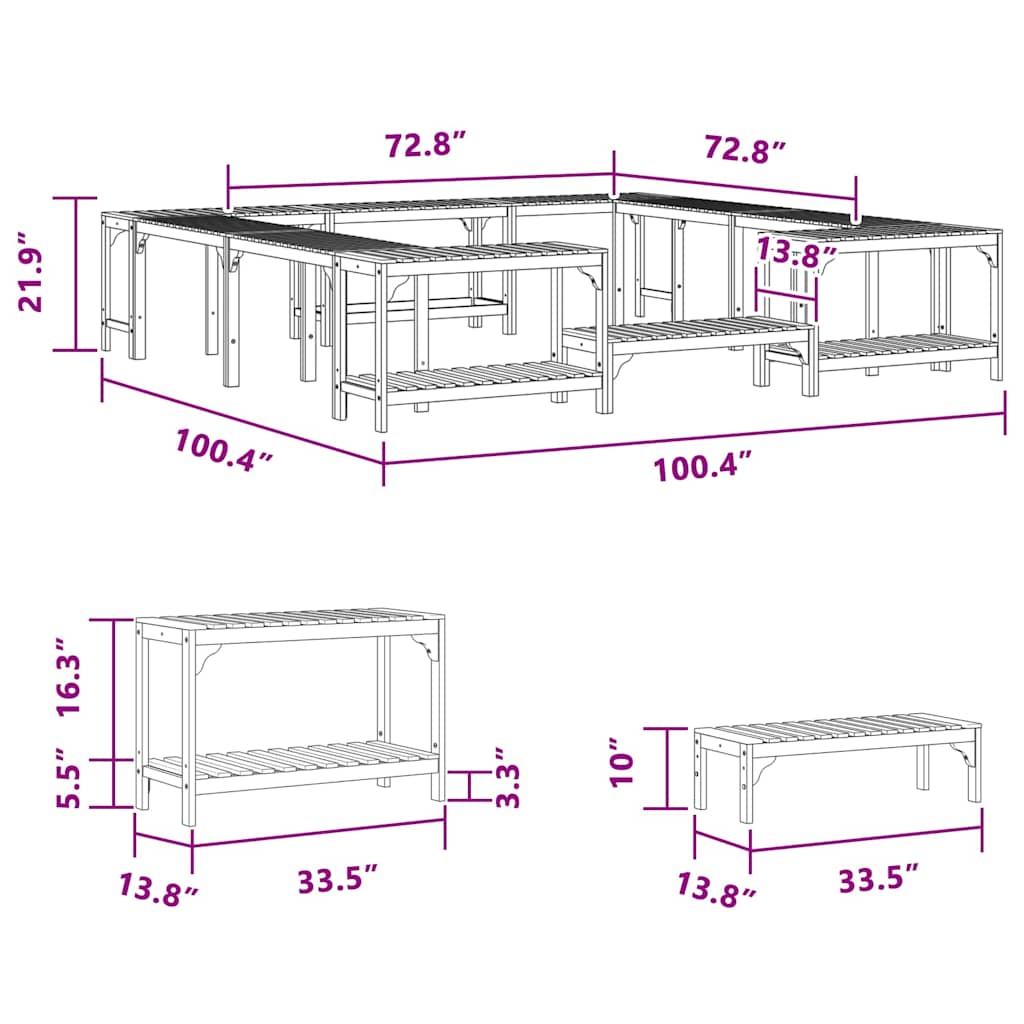 Hot Tub Surround Brown 255 x 255 x 55.5 cm Solid Acacia Wood