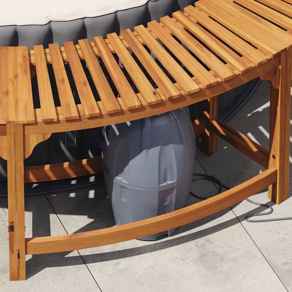 Hot Tub Surround Brown Ø255 x 55.5 cm Solid Acacia Wood