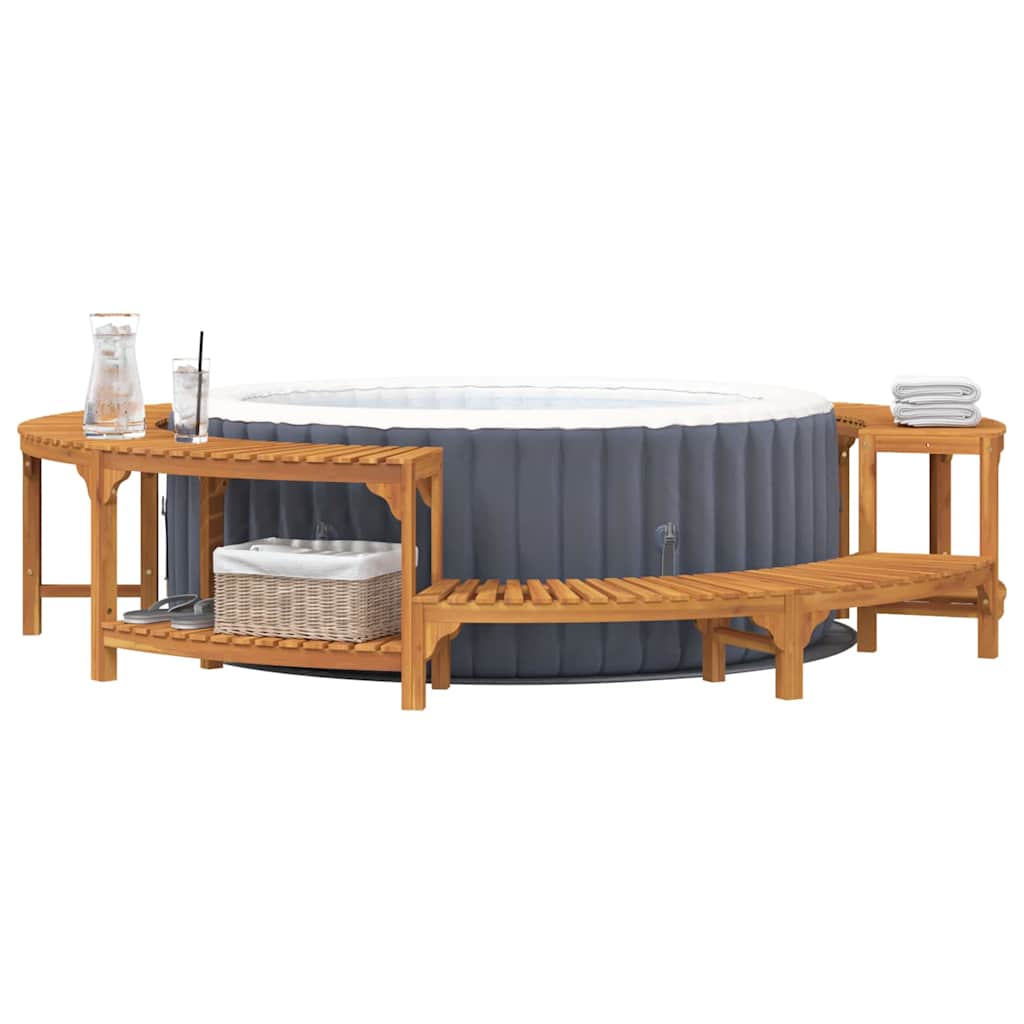 Hot Tub Surround Brown Ø275 x 55.5 cm Solid Acacia Wood