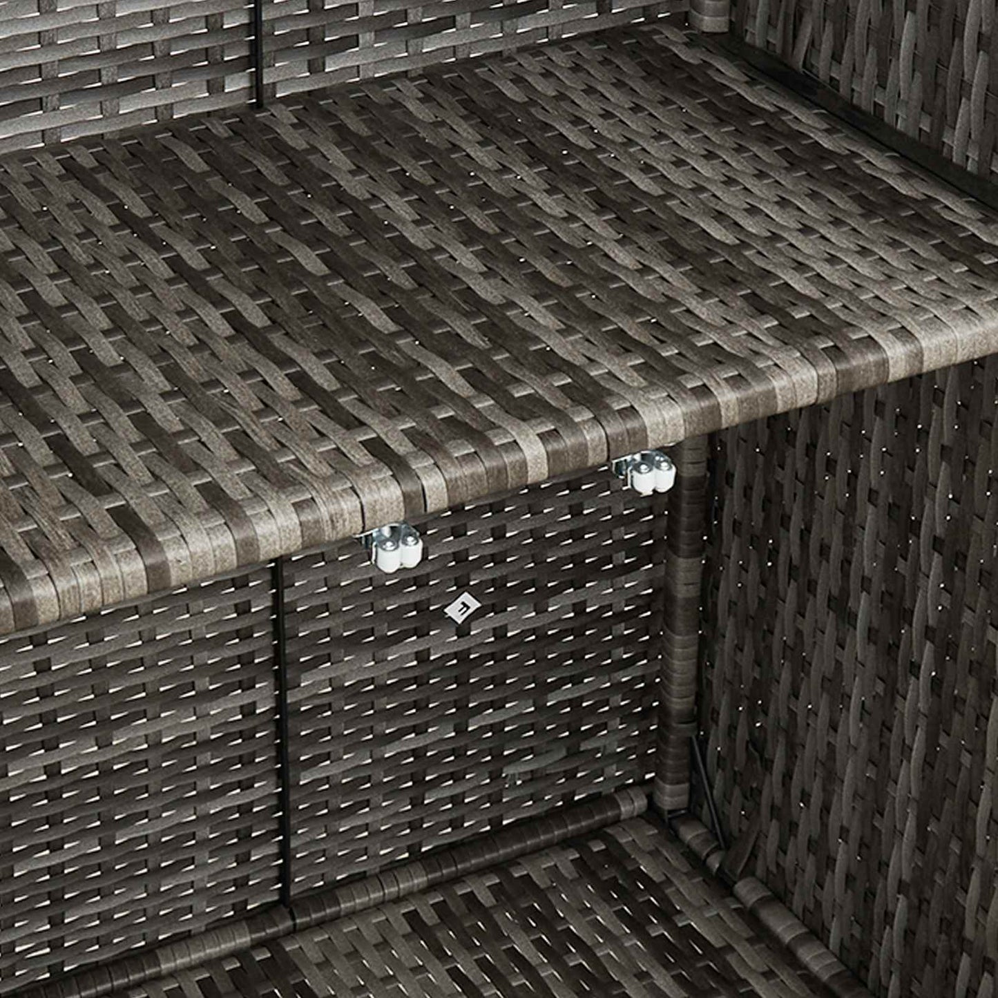 Storage Cabinet with Shelf Grey 100 x 36 x 102 cm Rattan
