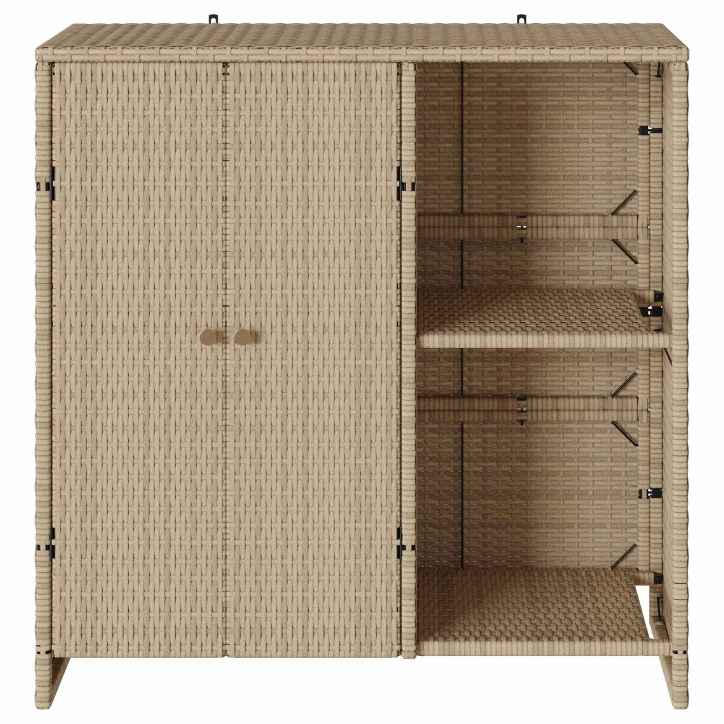 Storage Cabinet with Shelf Beige 100 x 36 x 102 cm Rattan