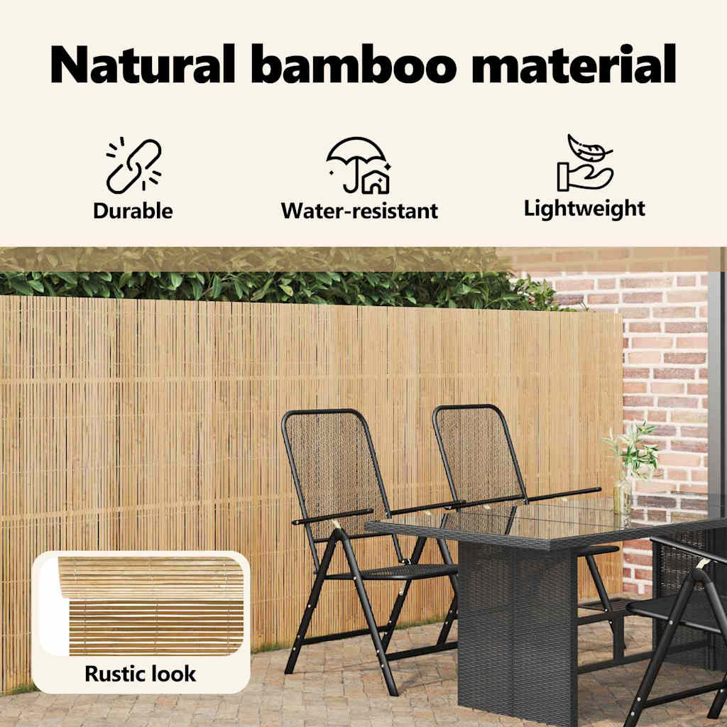 Bamboo Fence Natural 400 x 150 cm Bamboo