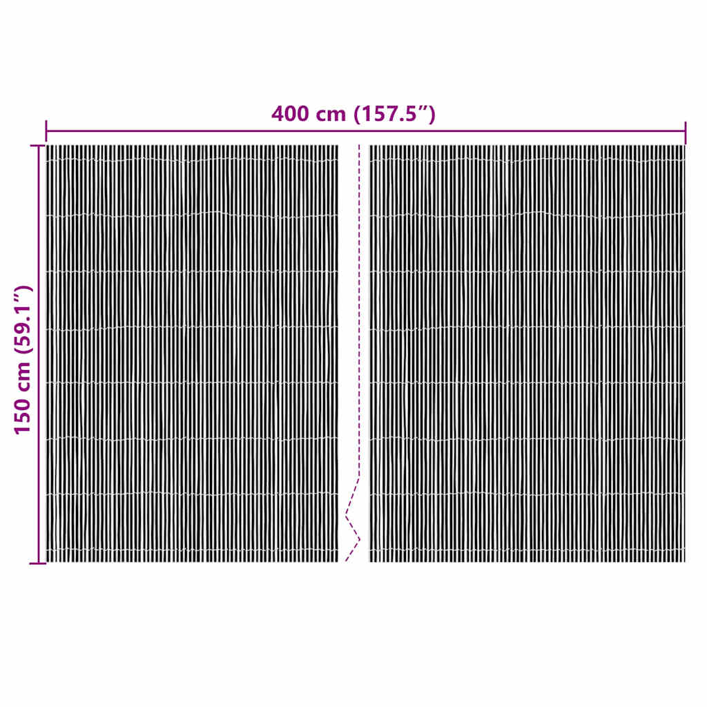 Bamboo Fence Natural 400 x 150 cm Bamboo