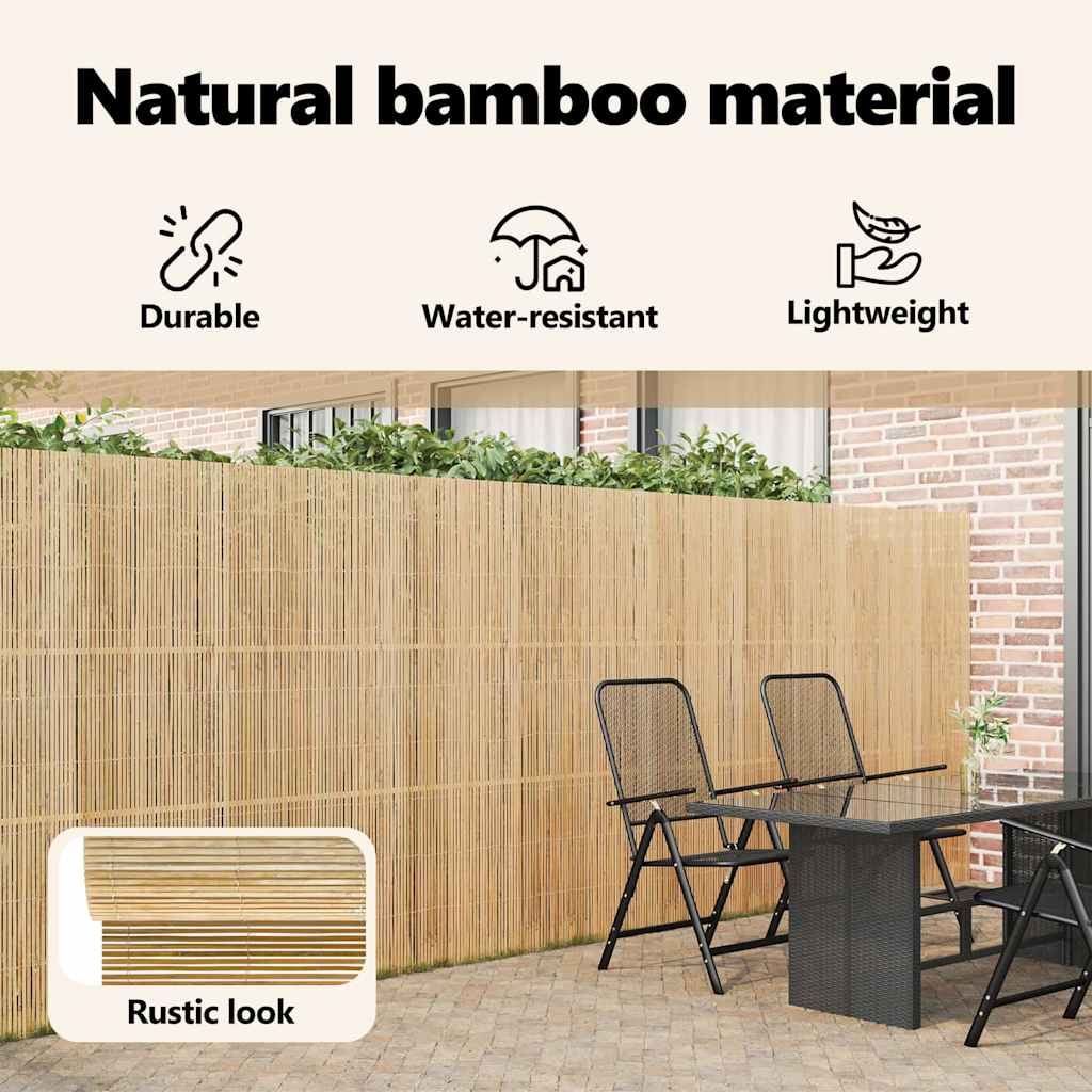 Bamboo Fence Natural 400 x 180 cm Bamboo