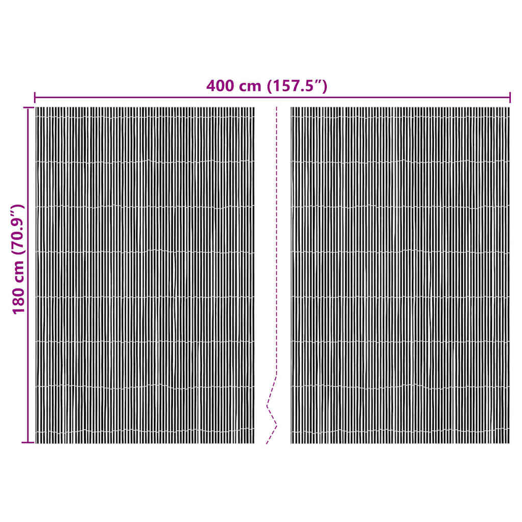 Bamboo Fence Natural 400 x 180 cm Bamboo