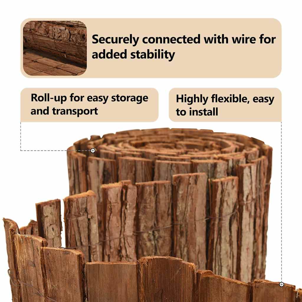 Bark Fence Brown 400 x 125cm Bark