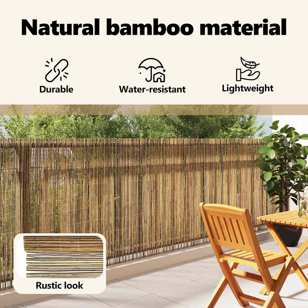 Bamboo Fence Natural 400 x 125 cm Bamboo