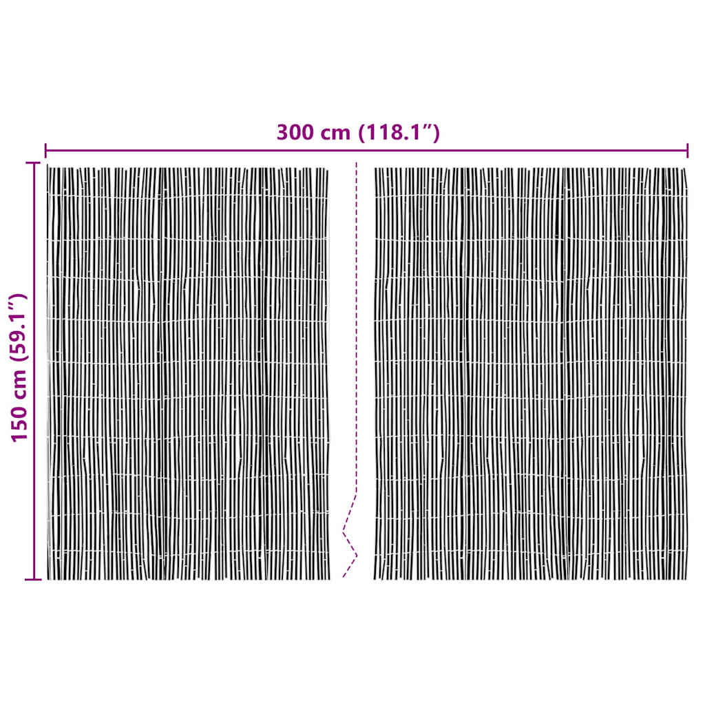 Bamboo Fence Natural 400 x 150 cm Bamboo