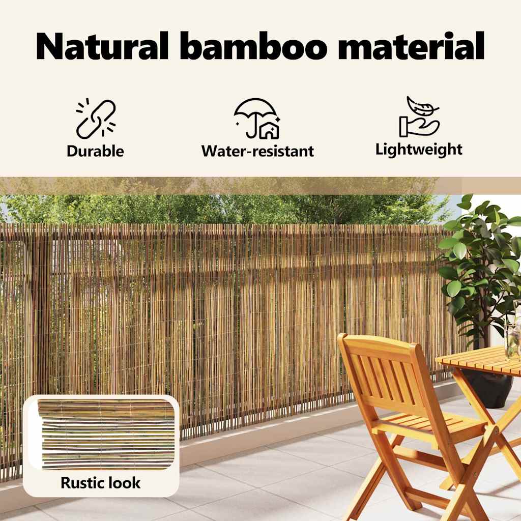 Bamboo Fence Natural 600 x 125 cm Bamboo