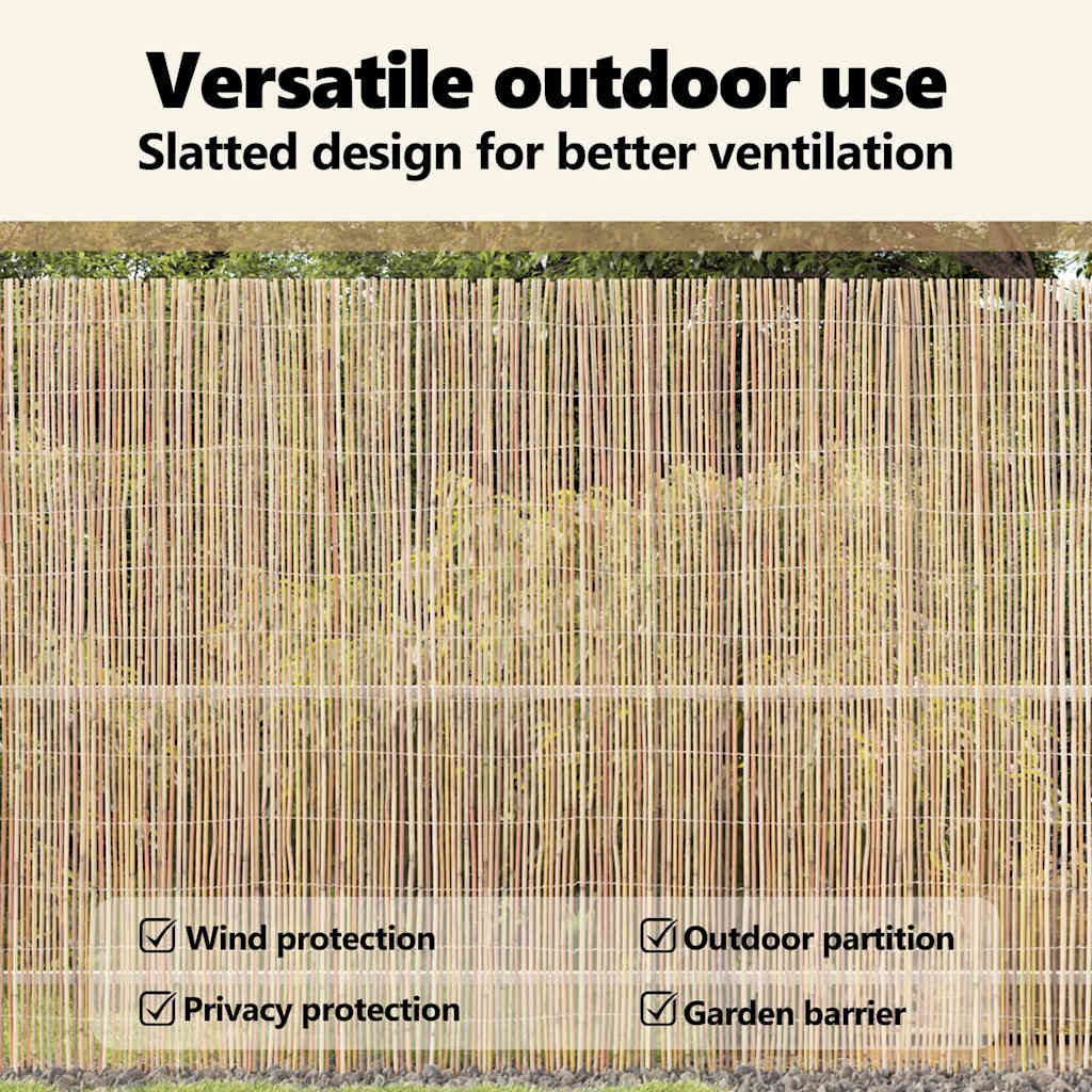 Bamboo Fence Natural 500 x 150 cm Bamboo