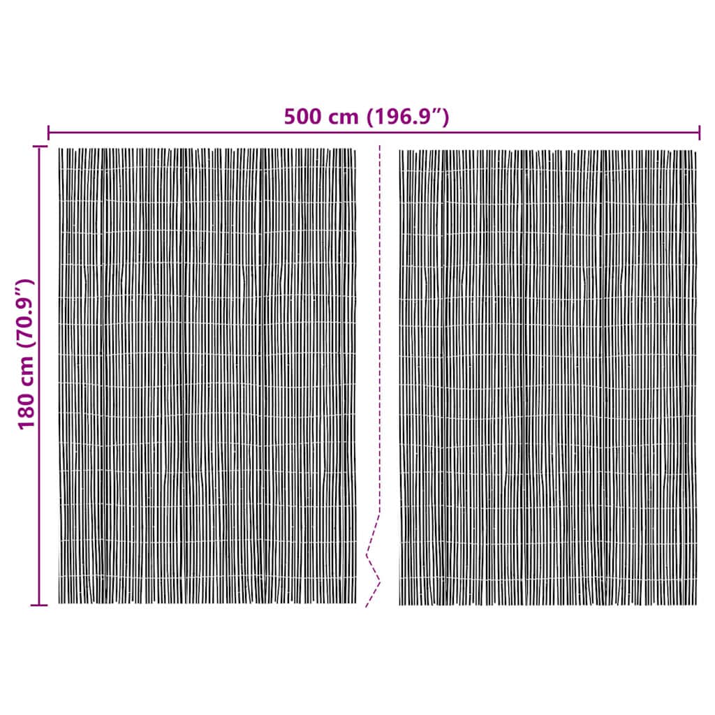 Bamboo Fence Natural 500 x 180 cm Bamboo