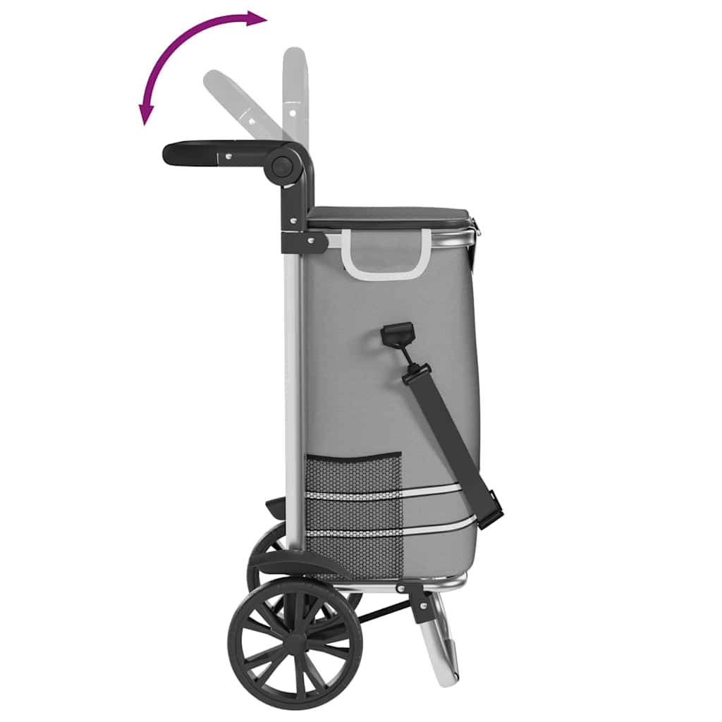 Shopping Trolley Grey 36.5 x 46.5 x 100.5 cm Oxford fabric