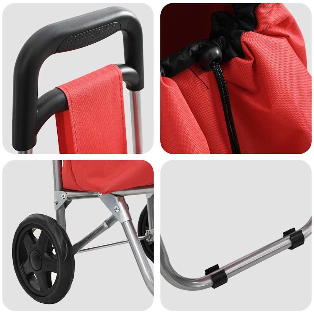 Shopping Trolley Folding Red 35 x 28 x 92 cm Oxford fabric
