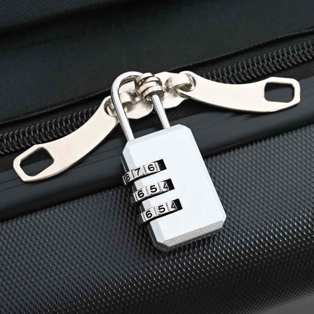 vidaXL Suitcase Folding with Lock Black 34 x 23 x 55.5 cm ABS Plastic