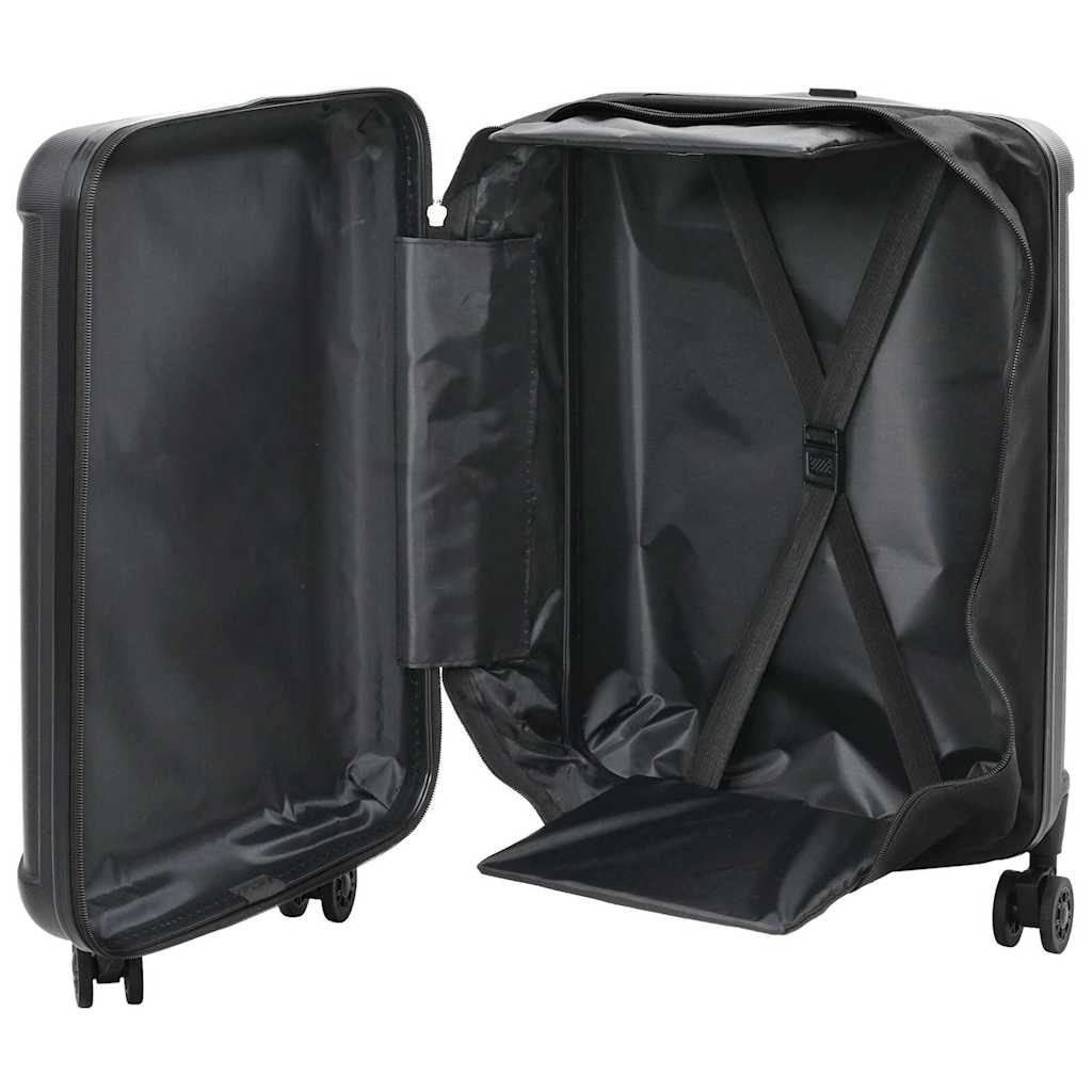 vidaXL Suitcase Folding with Lock Black 34 x 23 x 55.5 cm ABS Plastic