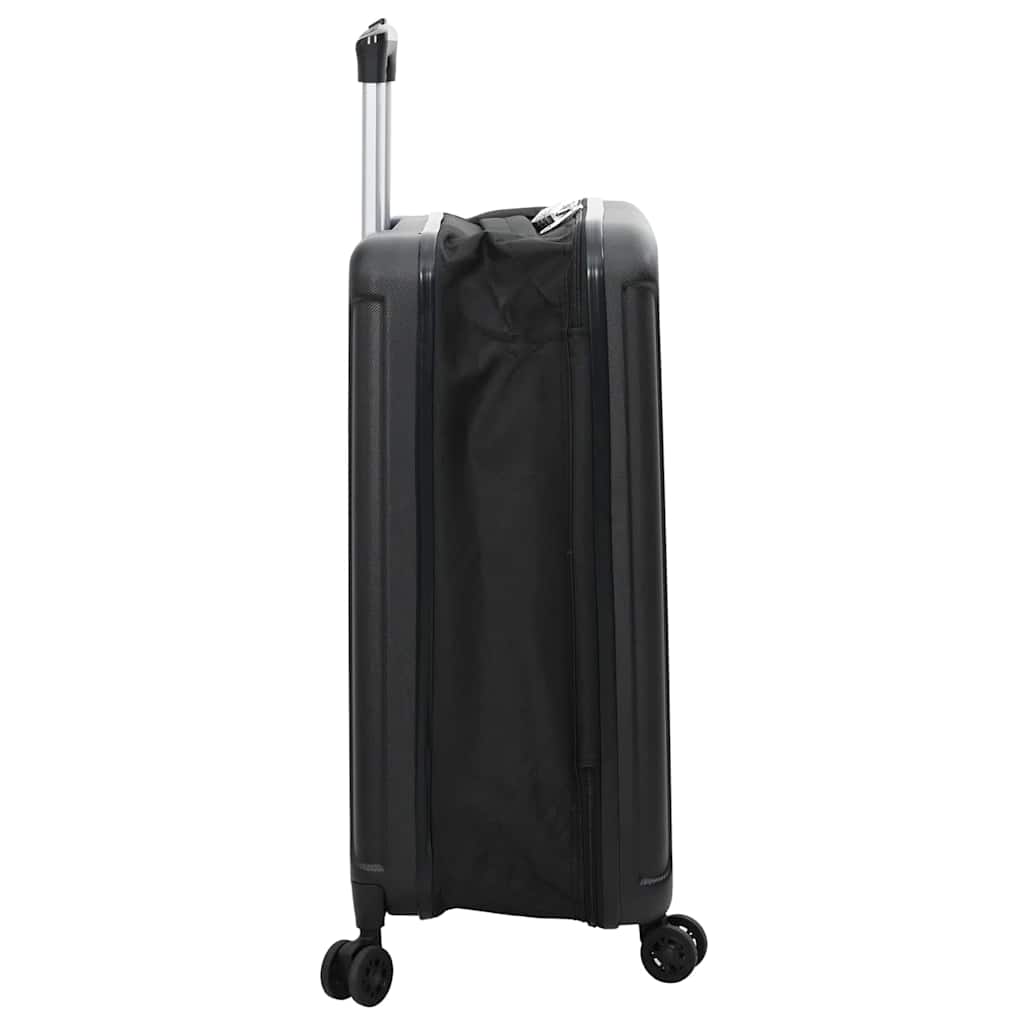 vidaXL Suitcase Folding with Lock Black 34 x 23 x 55.5 cm ABS Plastic