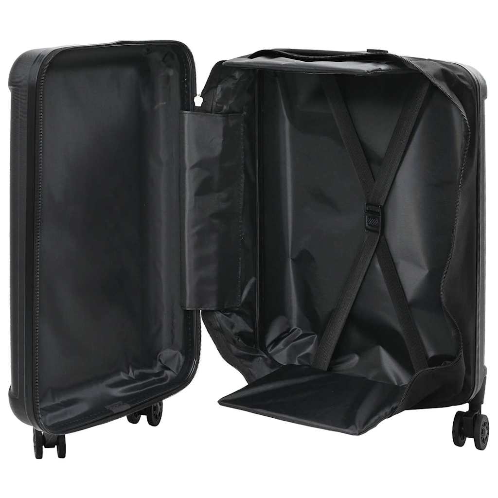 vidaXL Suitcase Folding with Lock Black 43 x 27 x 66 cm ABS Plastic