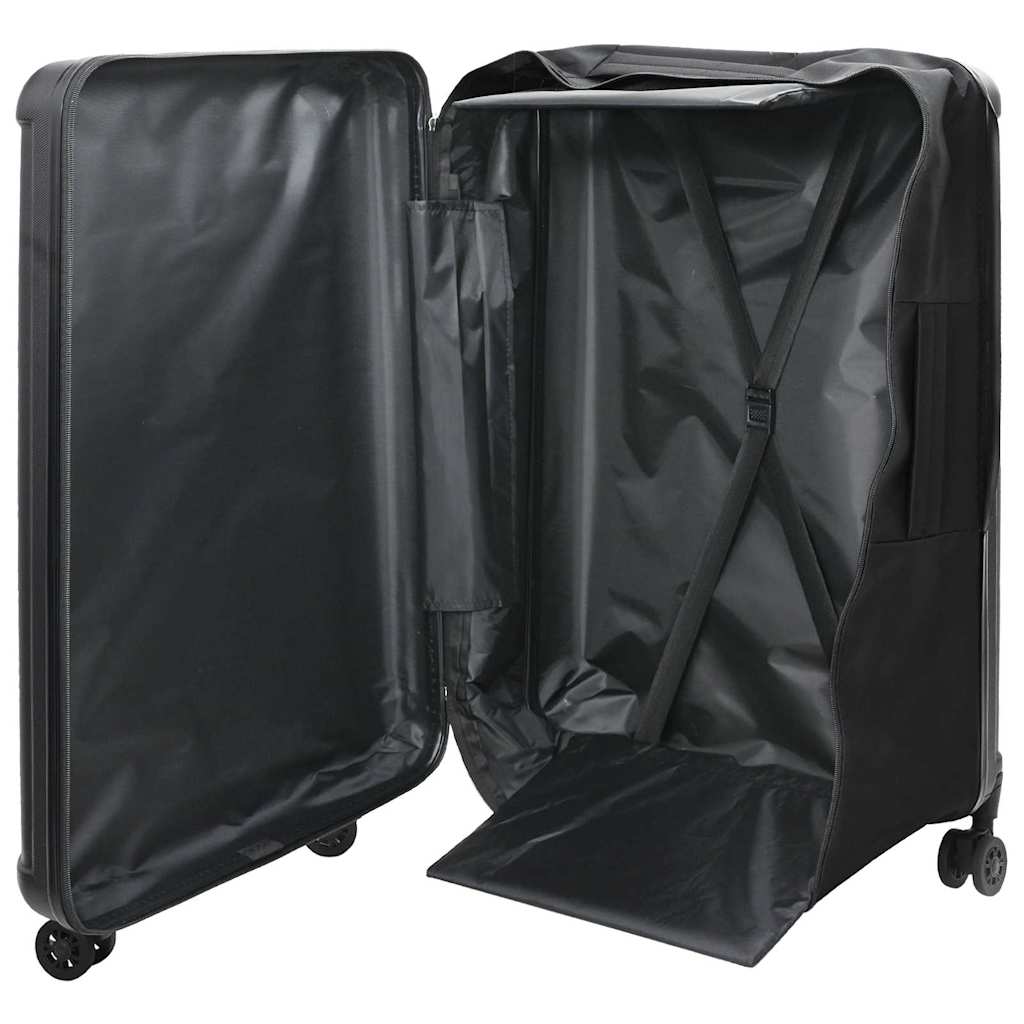 vidaXL Suitcase Folding with Lock Black 50 x 30 x 76 cm ABS Plastic