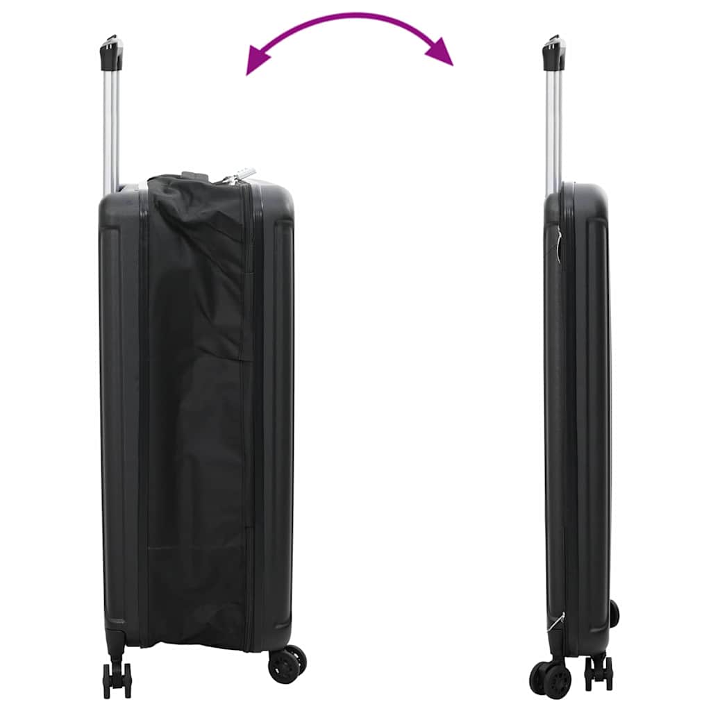 vidaXL Suitcase Folding with Lock Black 50 x 30 x 76 cm ABS Plastic